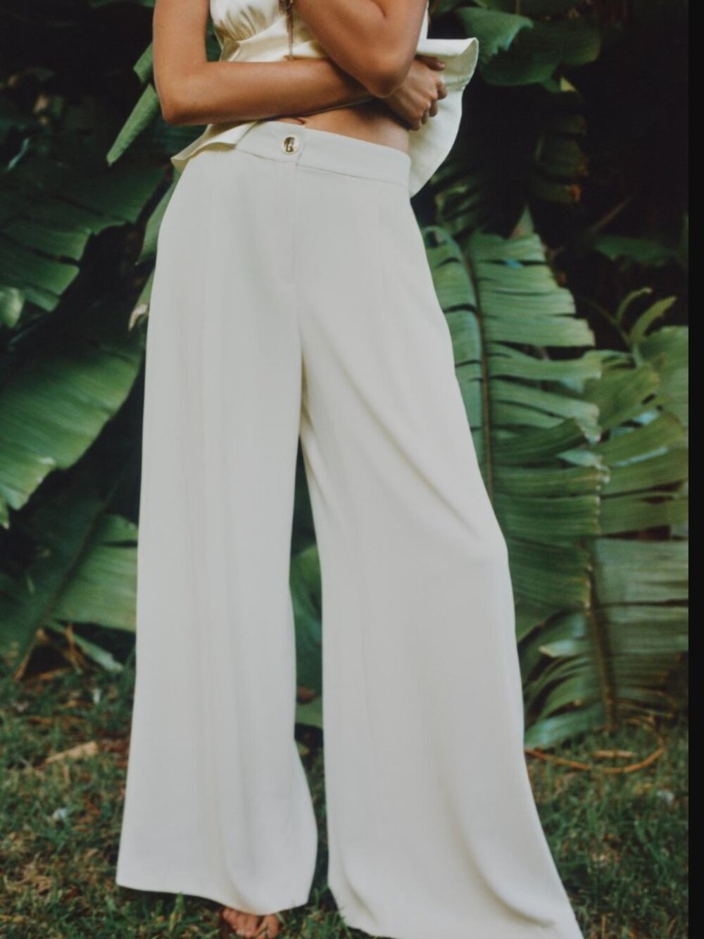 GOLD BUTTON PALAZZO TROUSERS